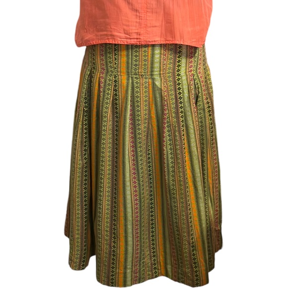 Rare Free People Vintage Deadstock Striped A-line Skirt NWT NOS Sz 12 Chartreuse - Picture 8 of 16